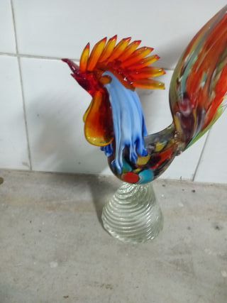 Figura Gallo Cristal Murano 30 cm Multicolor