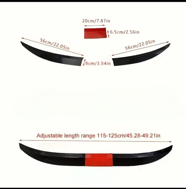 Alettone auto nero con inserto rosso