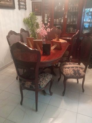 Conjunto Mesa Comedor y 6 Sillas Madera