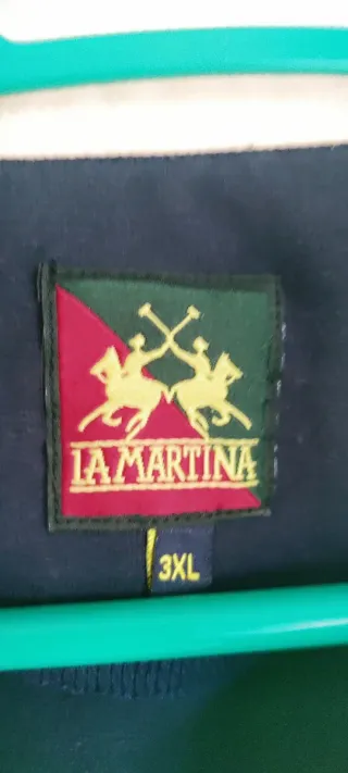 Polo La Martina Manga Larga Azul