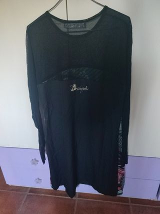Vestido Desigual Talla 46  Negro y multicolor.