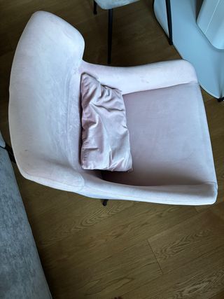 6 Sedie Velluto Grigie e Rosa