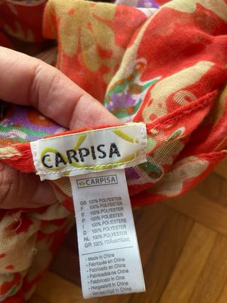 Foulard fantasia floreale rosso Carpisa