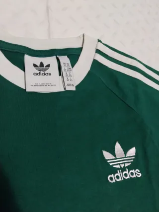 Camiseta Adidas Verde Rayas Blancas