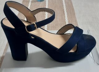 Scarpe donna con plateau blu