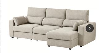 Sofá modular beige de tela