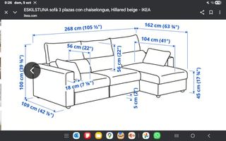 Sofá modular beige de tela