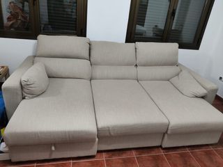 Sofá modular beige de tela