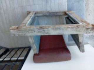 Ventana madera vintage azul