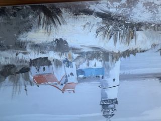 Cuadro lienzo paisaje marino faro