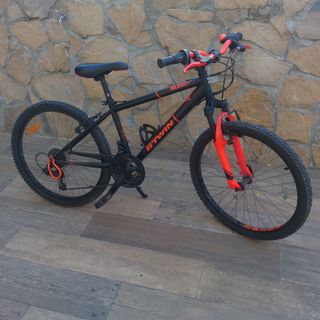 Bicicleta B-Twin Rockrider 500 Negra/Naranja