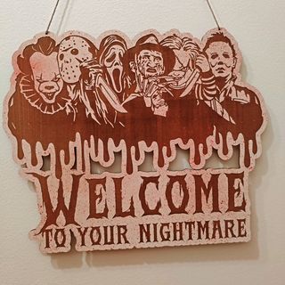 Placa Halloween Welcome to Your Nightmare