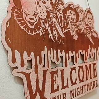 Placa Halloween Welcome to Your Nightmare
