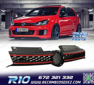 PARRILLA VOLKSWAGEN VW GOLF 6 08-12 NEGRO MOLDURA ROJA GTI