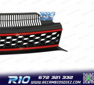 PARRILLA VOLKSWAGEN VW GOLF 6 08-12 NEGRO MOLDURA ROJA GTI