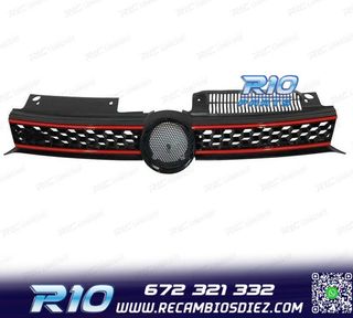 PARRILLA VOLKSWAGEN VW GOLF 6 08-12 NEGRO MOLDURA ROJA GTI