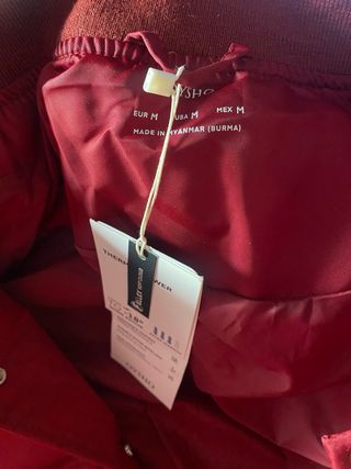 Chaqueta Bomber Oversize Burdeos Talla M/L