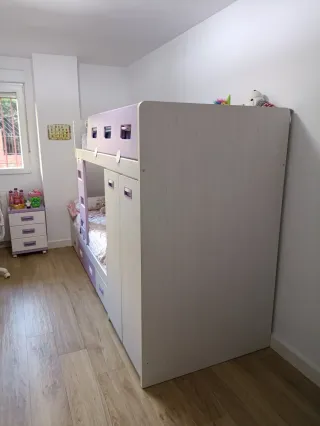 Cama tren con cajones y armario