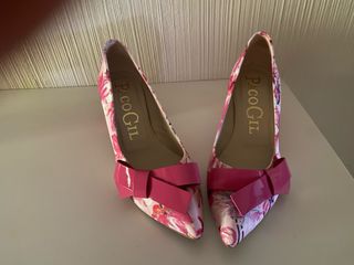 Zapatos Paco Gil Talla 39 Flores y Lazo Rosa