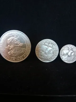 Lote de 3 monedas de plata Portugal Antiguas