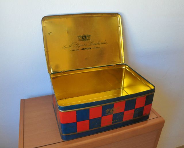 Scatola di latta vintage S.p.A. Ligure Lombarda