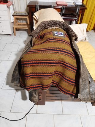 Giacca pelle chiodo vintage collo pelliccia XL