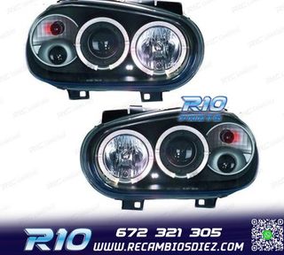 FAROS VOLKSWAGEN VW GOLF 4 CCFL OJOS ANGEL EYES FONDO NEGRO