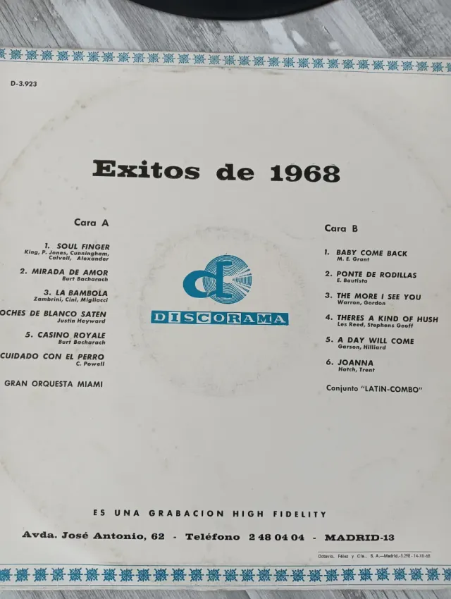 Vinilo Éxitos 1968