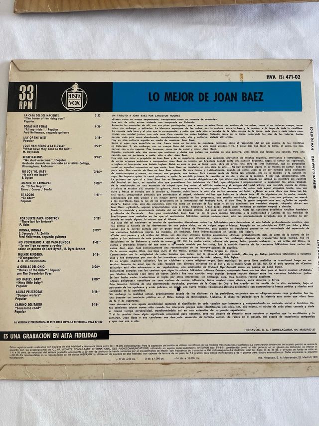 3 Vinilos Joan Baez - Uno es doble