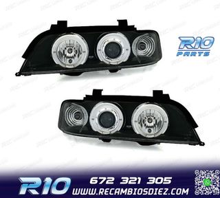 FAROS BMW E39 95-00 OJOS ANGEL LED FONDO NEGRO