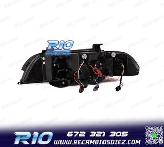 FAROS BMW E39 95-00 OJOS ANGEL LED FONDO NEGRO