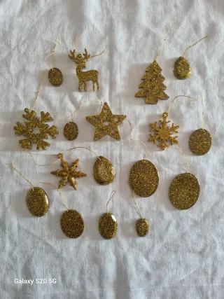 Decorazioni Albero Natale Oro Glitter