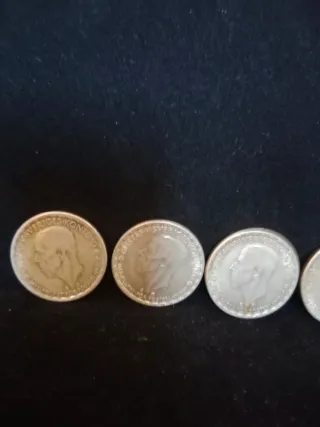 4 Monedas Antiguas Escudo Corona Plata