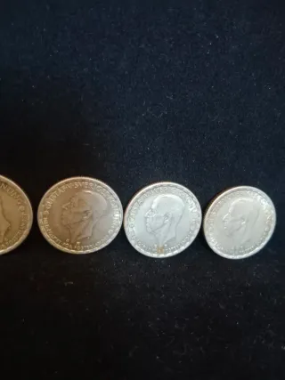 4 Monedas Antiguas Escudo Corona Plata