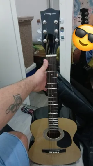 Guitarra Martin Smith Negra y Plateada