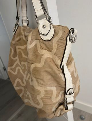 Bolso Tous Lona Beige y Blanco