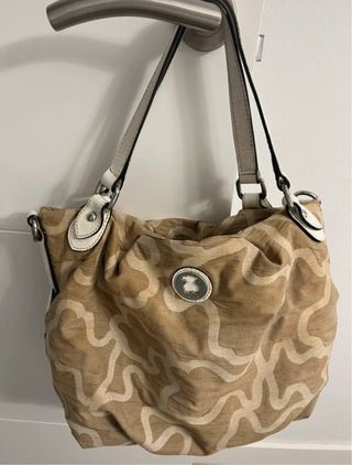 Bolso Tous Lona Beige y Blanco