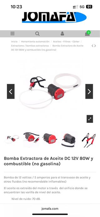 Bomba Extractor Aceite DC 12V 80W
nueva