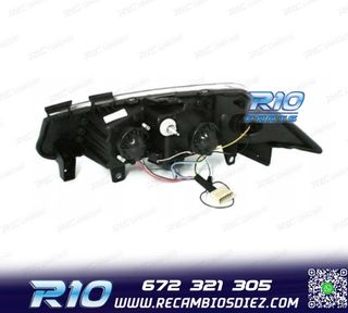 FAROS RENAULT MEGANE 02-05 LUZ DIURNA LED FONDO NEGRO