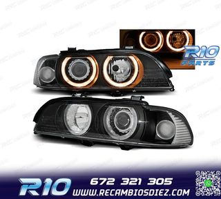 FAROS BMW E39 95-00 XENON OJOS ANGEL FONDO NEGRO