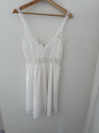 Vestido blanco encaje ibicenco novia