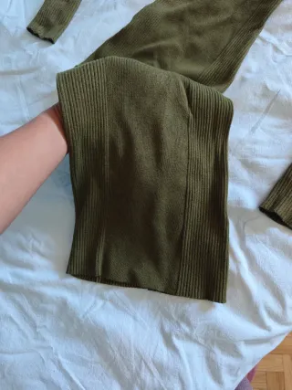 Vestido H&M Invierno Talla XS Verde Militar