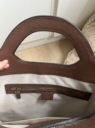 Bolso Ophidia Cut Out de Lona Beige