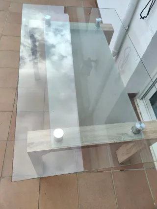 Mesa Comedor Cristal y Madera