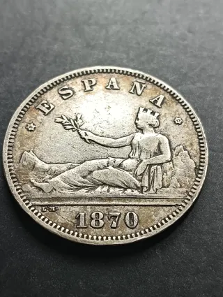 Moneda 2 Pesetas 1870*73 plata