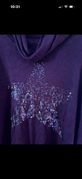 Jersey mujer estrella lentejuelas morado