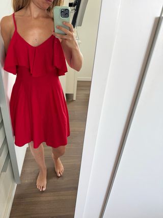Vestido rojo con volantes