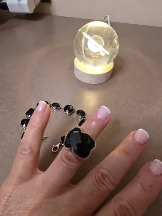 Pulsera y Anillo Tous Negro y Plateado