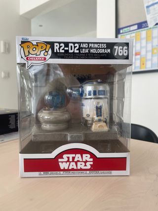 Funko Pop! Deluxe R2-D2 y Leia Holograma 766