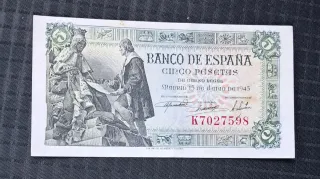Billete 5 Pesetas 1945